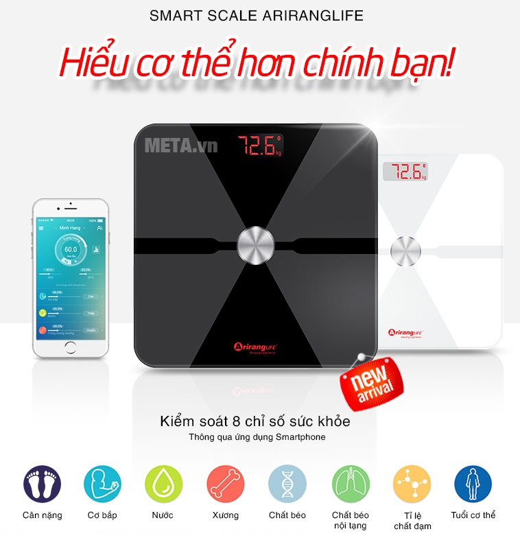 Cân sức khỏe thông minh ArirangLife AR-SS16D
