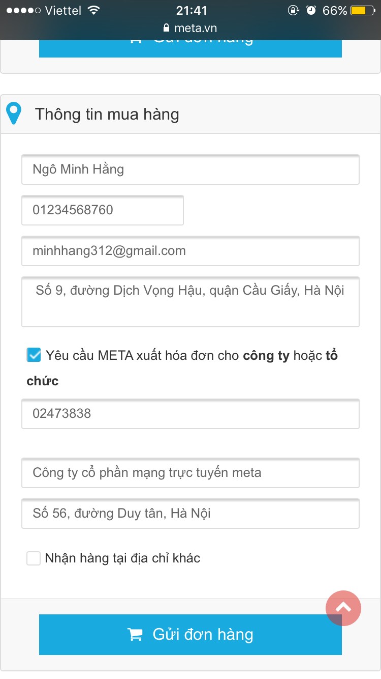 Yêu cầu META xuất hóa đơn tài chính Yêu cầu META xuất hóa đơn tài chính