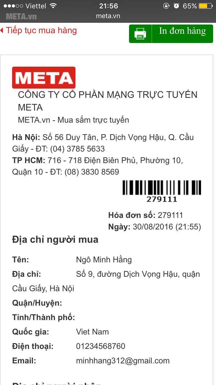 Cửa sổ đơn hàng thành công được hiển thị. Cửa sổ đơn hàng thành công được hiển thị.